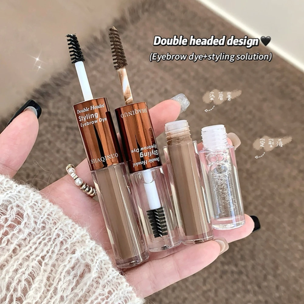 4-farbiges Augenbrauen-Gel, langlebig, wasserfest, Augenbrauen-Tönung, Mascara-Creme, nicht verschmierend, natürliches flüssiges Augenbrauen-Make-up