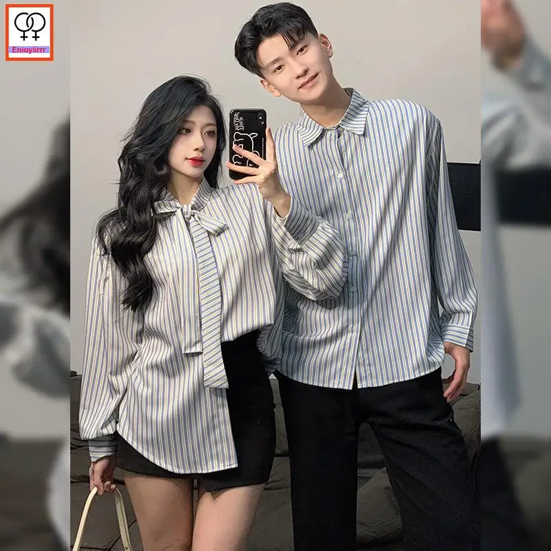 Matching Couple Clothes 2024 Holiday Honeymoon Outfits Valentine\'s Date Girls Boyfriend Shirt Female Male Lovers Couple Shirts