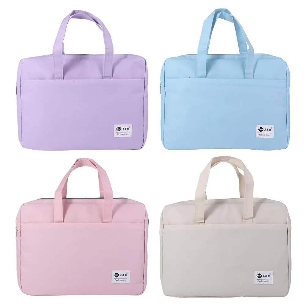 Large Capacity Document Storage Bag Oxford Cloth Double Layer Book Storage Bag Waterproof with Handle Minimalist File Folder
