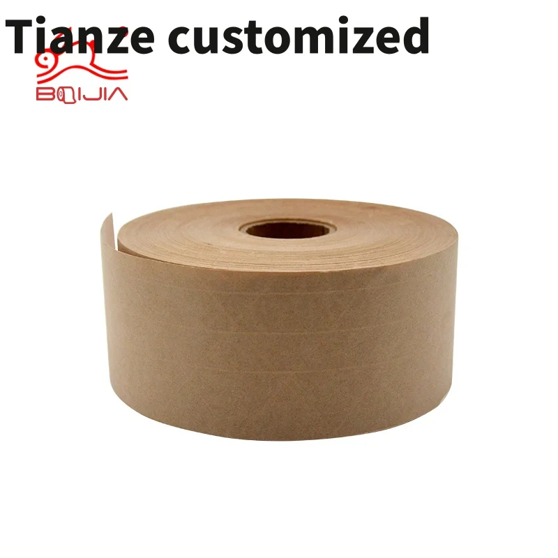 10 pieces.custom.Factory direct Fiber reinforced gummed activated kraft paper tape Customizable 16mm eco friendly gummed