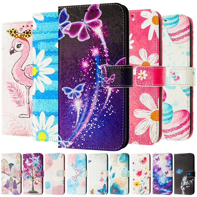 C300 Leather Phone Case For Nokia C300 C01 Plus C1 2nd Edition C12 C32 C02 C22 C20 C10 Flip Cover Wallet Magnetic Painted Cases