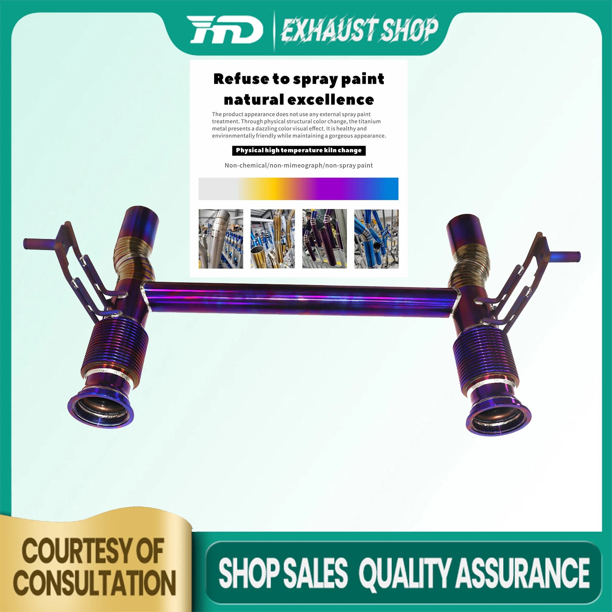 

HMD Exhaust Catback for Lamborghini Huracan EVO Ti Non-destructive installation Baked Purple Increase pipe diameter