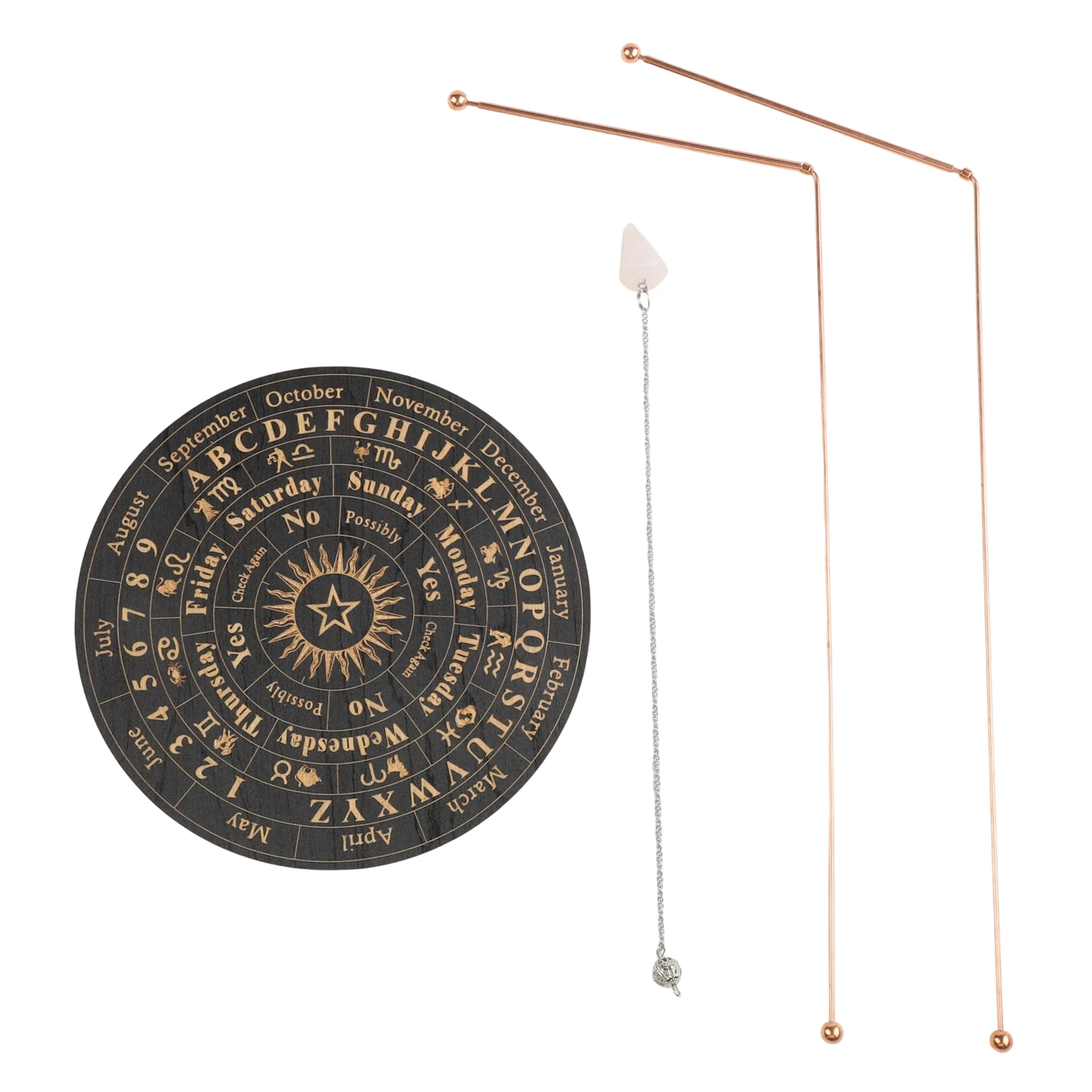 99.9% Copper Dowsing Rods Set 2 Piece Telescopic L Rods With Pendulum And Scrying Mat For Water Finding Treasure Hunting Divinat