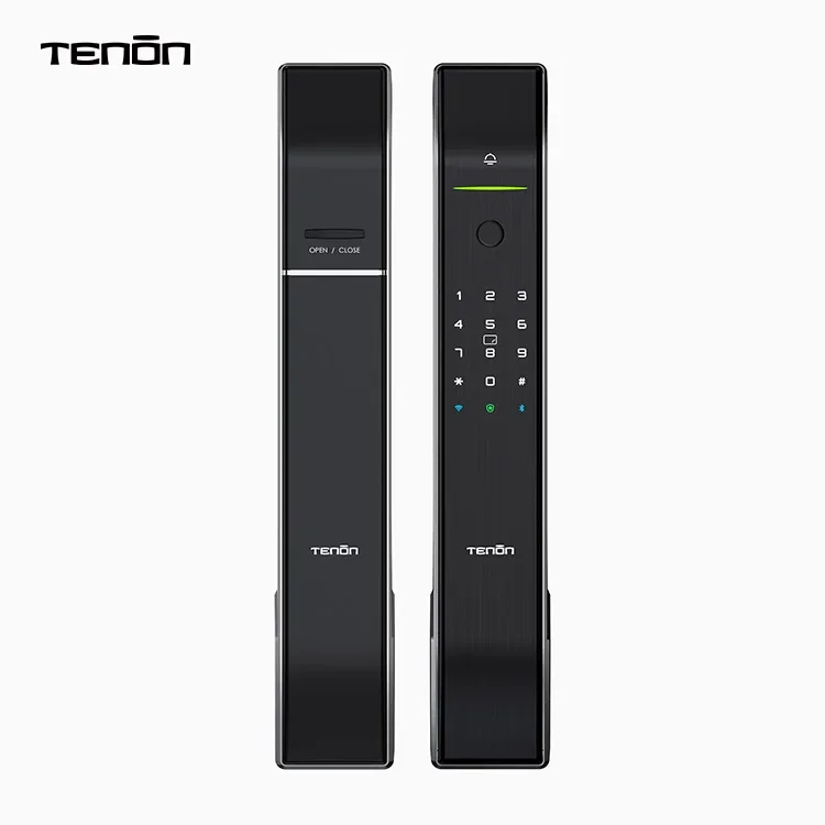 Tenon A7X Tuya Mobile App Push Pull Automatic Fingerprint Bluetooth Wifi Smartlock 3D Infrared Face Recognition Smart Door Lock