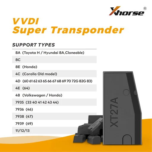 Original VVDI Super Chip XT27A XT27 XT27A01 Transponder Super Chip for ID46/40/43/4D/8C/8A/T3/8A Chip for VVDI2 VVDI Key Tools