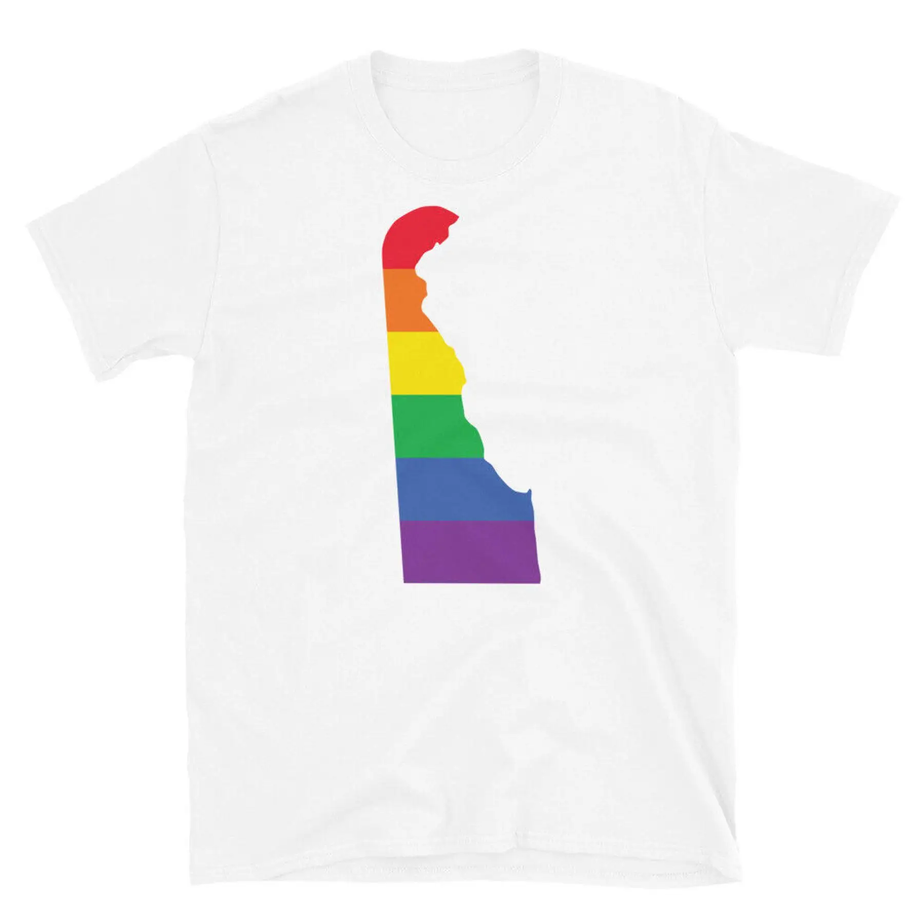 

Delaware State LGBTQ Rainbow Flag Gay Pride Short Sleeve Unisex T Shirt
