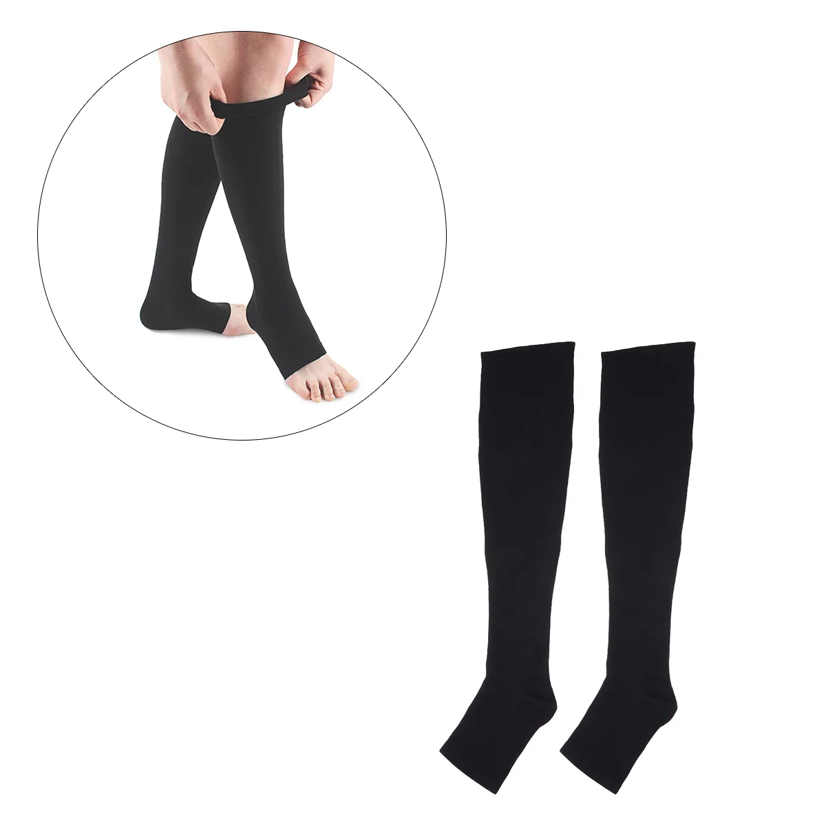

1 Pair Compression Socks Breathable Elastic Calf Sleeve Support Muscle Relief For Sports Running Basketball Exercise Recovery