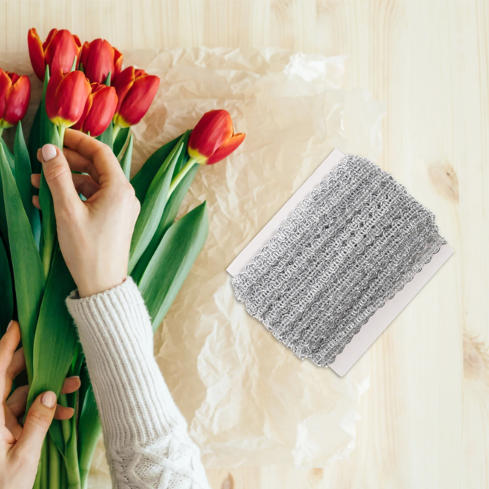 

Braided Gimp Trim Decorative Braid Lace Edging Flexible Comfortable Long Term Use Cut Any Length Christmas Hand Crafts