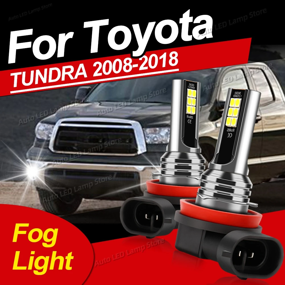 

2Pcs Front LED Fog Lights Bulbs 80W Super Bright Auto Fog Lamp 12V For Toyota TUNDRA 2008-2018 2009 2010 2011 2012 2013 2014