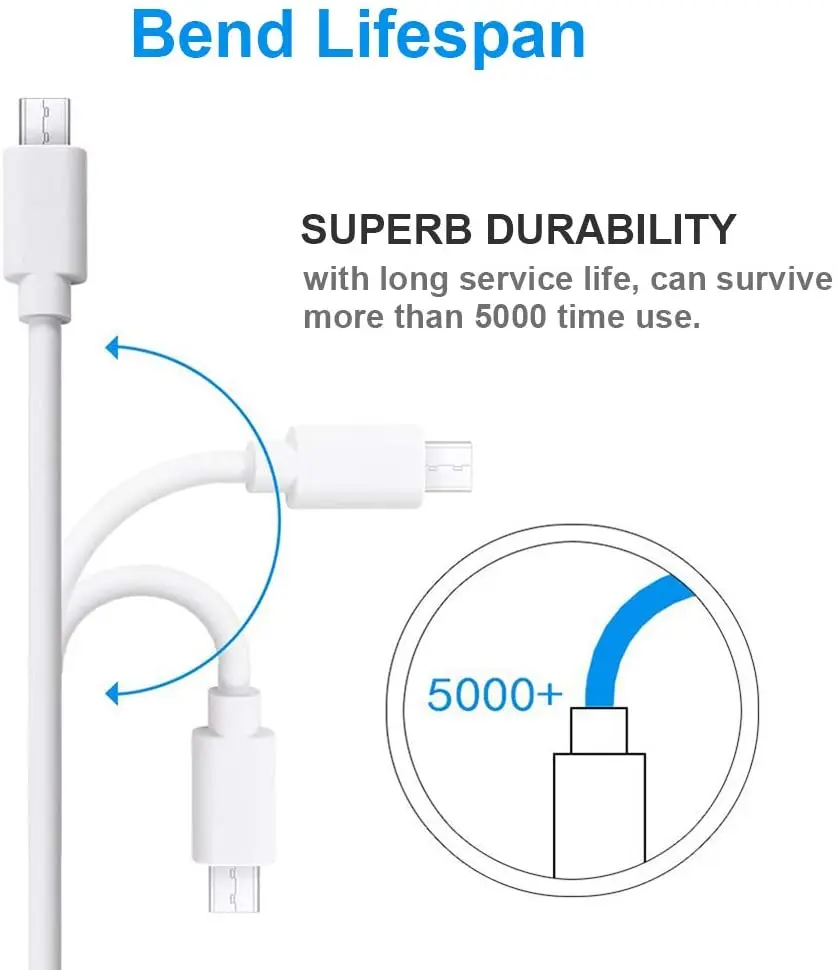 White 5/6PCS Short Cable 20-30CM Micro USB Type C Wire Charging Cord 2A For Iphone Huawei Android Mobile Phone Charger