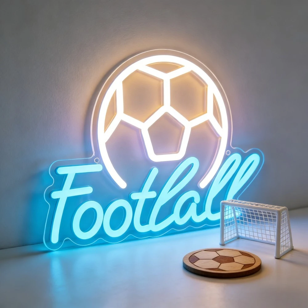 

Неоновая вывеска «Футбол»: светодиодный декор для спальни, игровой комнаты, спортивного бара, подарок для фанатов с миниатюрными элементами, создающий яркую атмосферу матч-дня