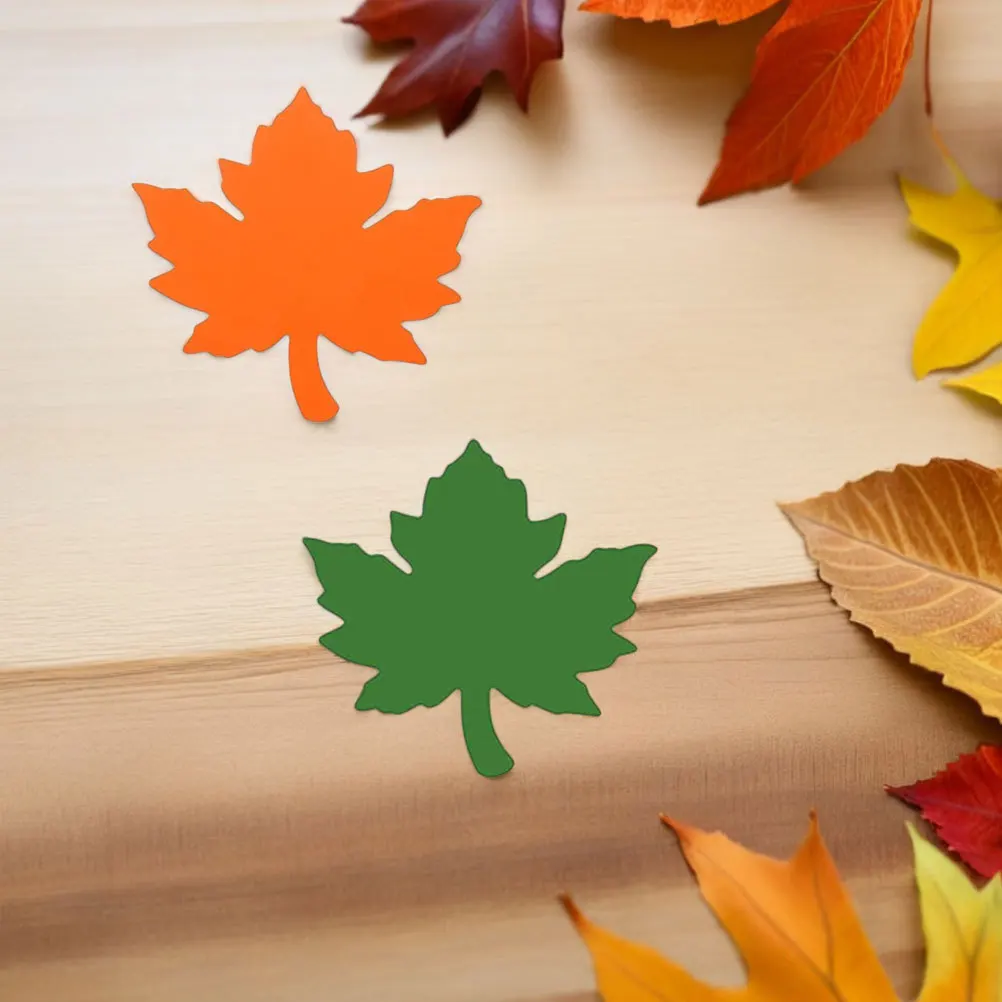 60Pcs Maple Leaves Paper Cutouts Thick Cardstock Fall Leaves Decor for Thanksgiving Classroom Bulletin Board Wall Display