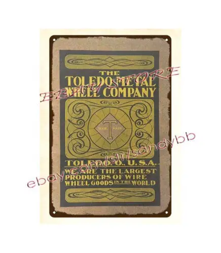 reasonable home decor The Toledo Wheel Co. catalog Cover metal tin sign-Aluminum