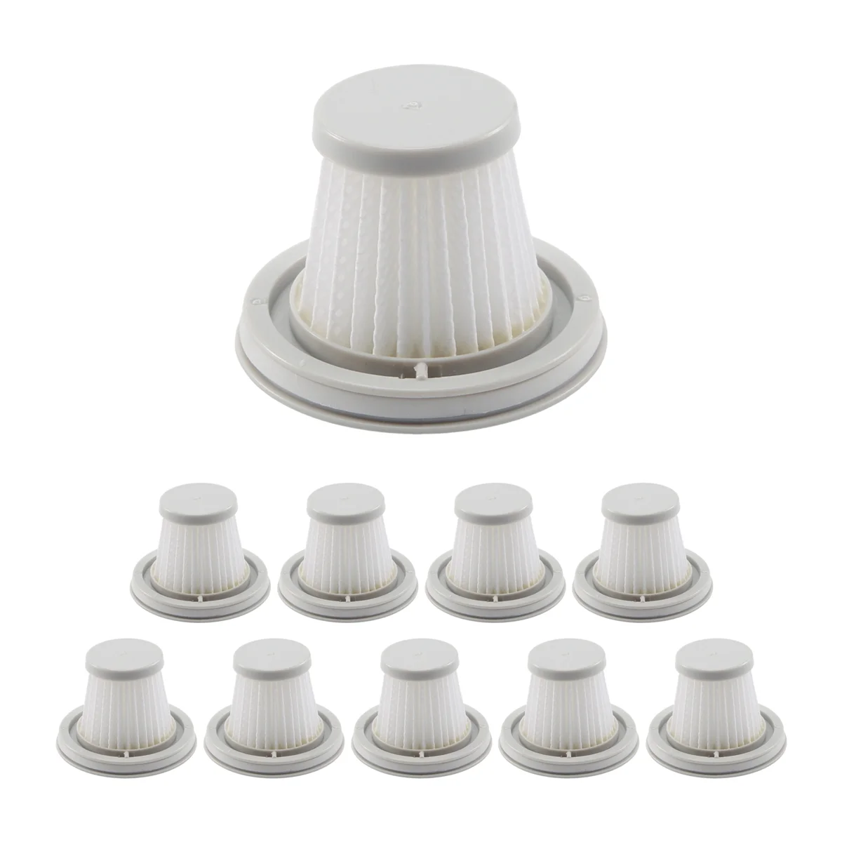 10 Pack HEPA FilterสําหรับXiaomi Mijia SSXCQ01XY Handyเครื่องดูดฝุ่นรถบ้านMini Wirelessล้างทําความสะอาดได้กรองอะไหล่ # เอบีพีพีพี