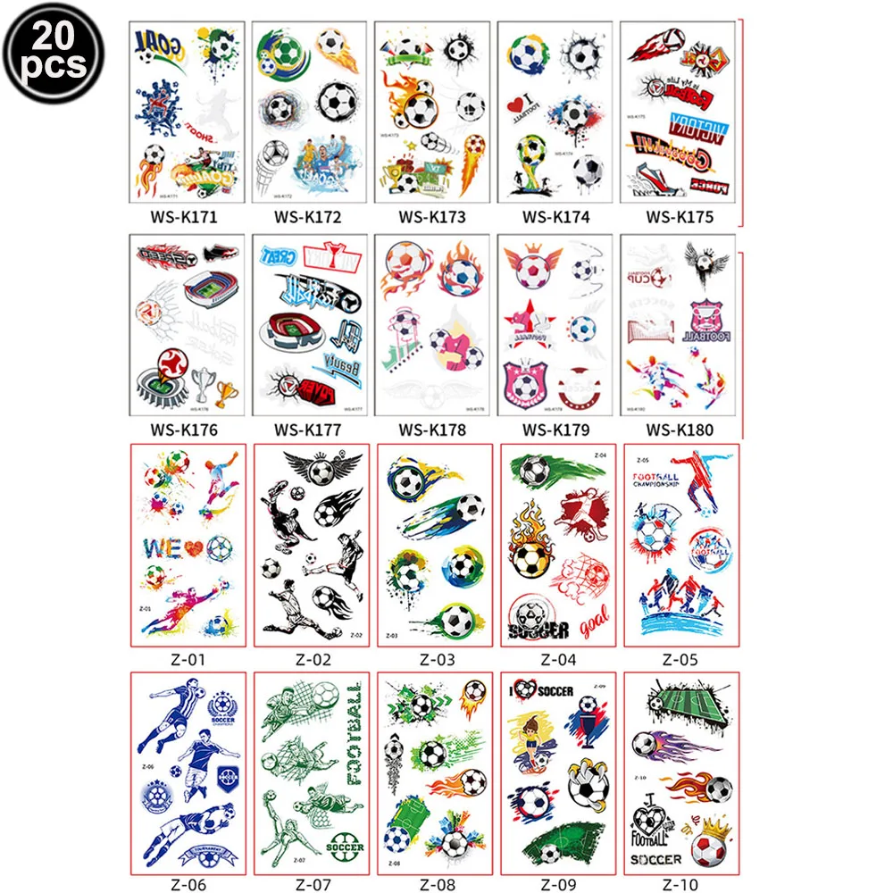 Football Luminous Tattoos For Kids Soccer Ball Temporary Tattoo Sticker Glow In The Dark Tattoo Football Birthday Party Supplies