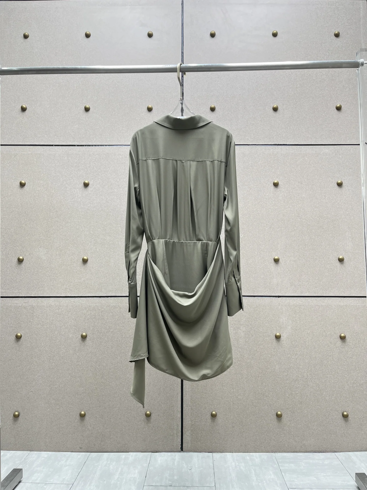 2024 Women's Clothing Asymmetrical pleated shirt dress Spring Summer New No.42