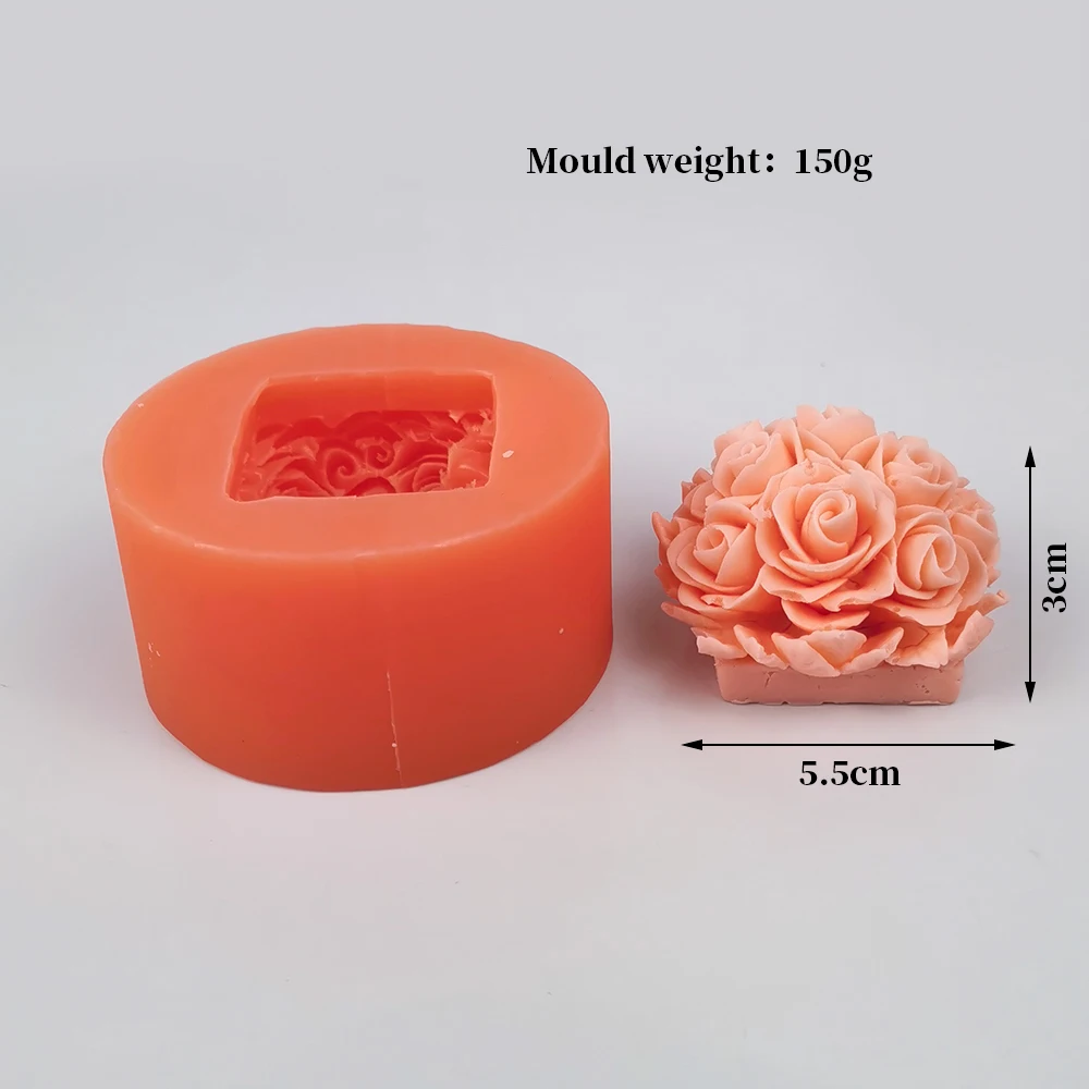 PRZY Molds Bouquet Flower Mold Roses, Carnations, Orchids Flower Ball Flower Decoration Plant Soap Silicone Candle Moulds Making