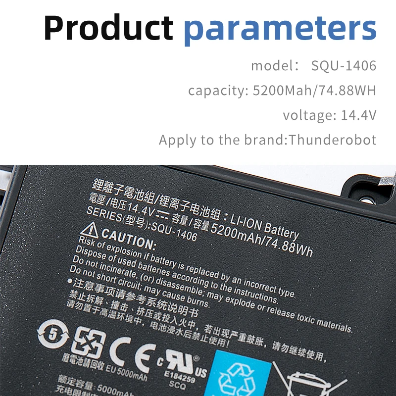 Аккумулятор SUOZHAN для ноутбука ThundeRobot 911-E1 911-T2A 911-S2B 911-T1