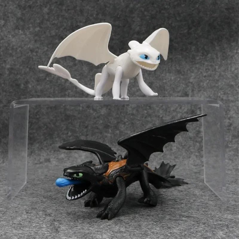 Night Fury  Action Figures Black Dragon Toothless Doll White Dragon Light Fury Dolls Gift Models Toys Ornaments