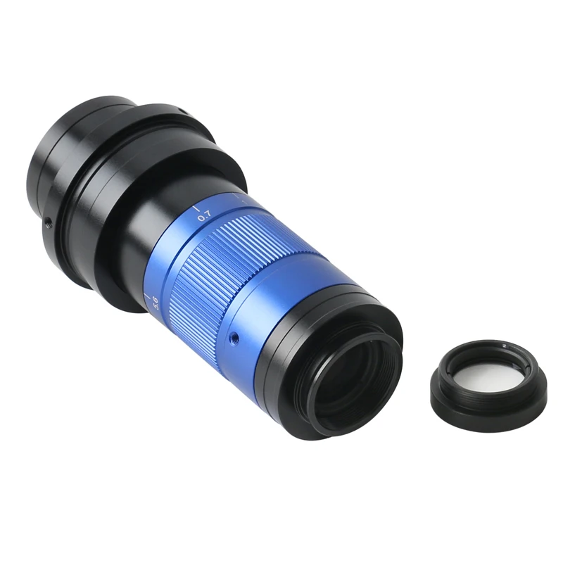 Lente Monocular HD con Zoom ajustable, lente de montaje en C de 0,7x-5,6x, lente continua para cámara de microscopio de Video HDMI, VGA, USB, 300X, 450X, 600X