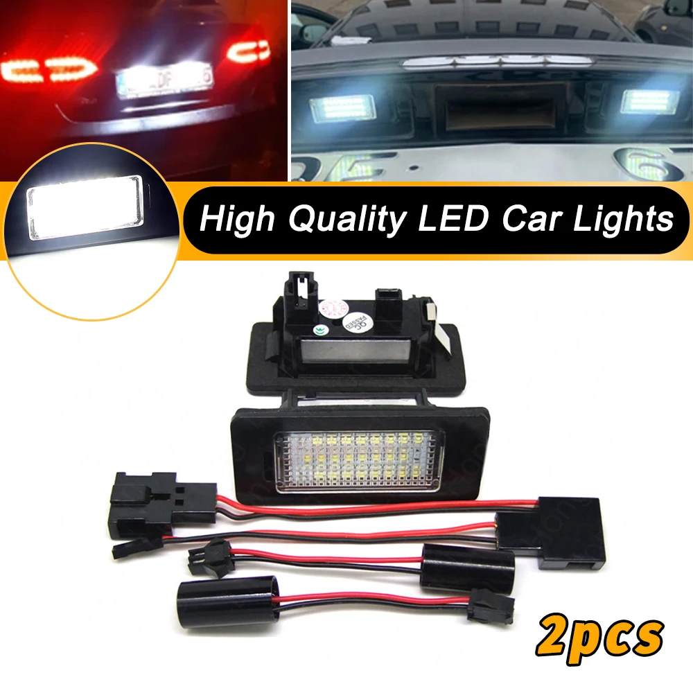 2pcs For BMW Led Number License Light VW Golf Variant Plus Jetta Passat Variant Sharan 7N Touran GP2 License plate Light White