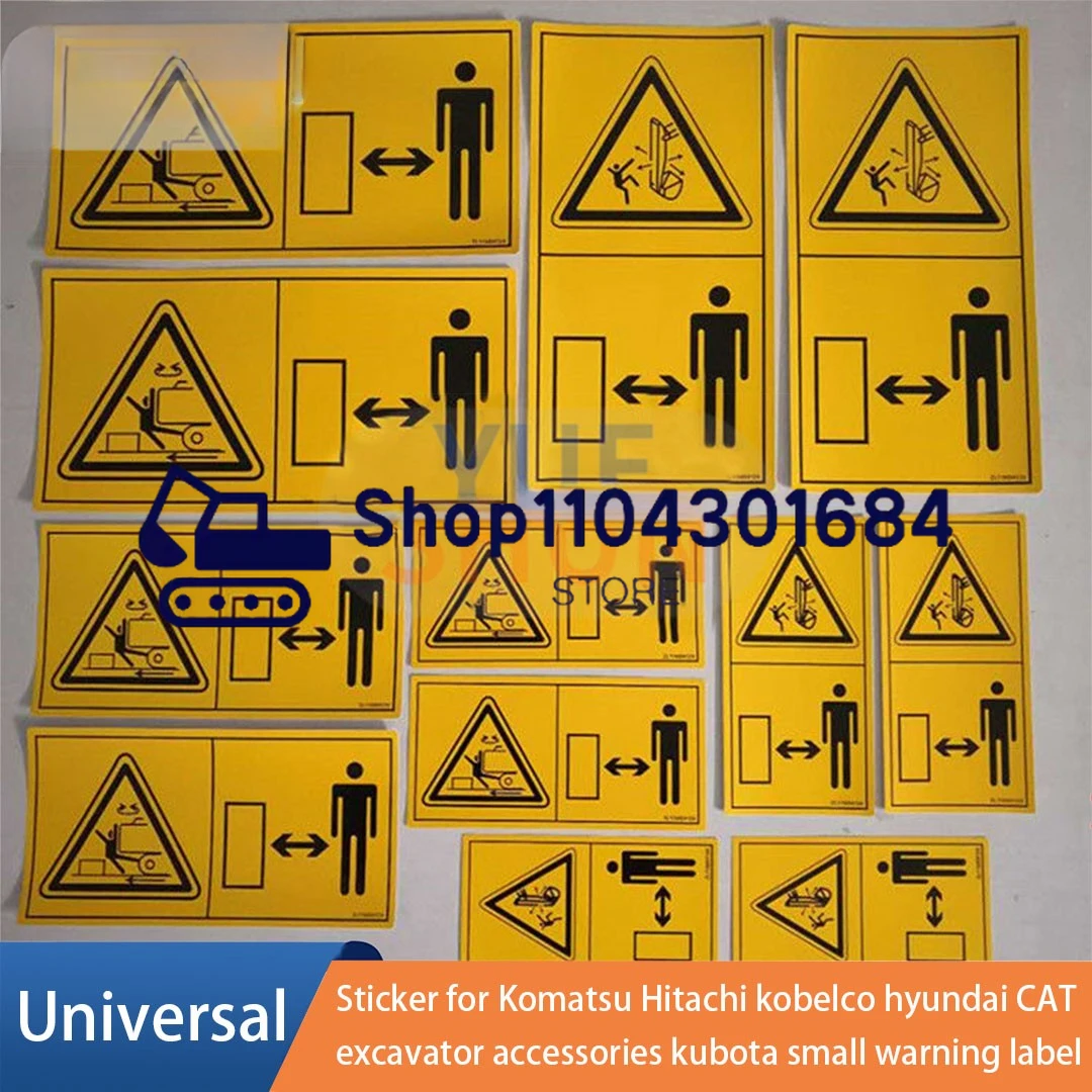 Excavator Boom Counterweight Sticker for Komatsu Hitachi Kobelco Doosan Kubota Small Warning Label