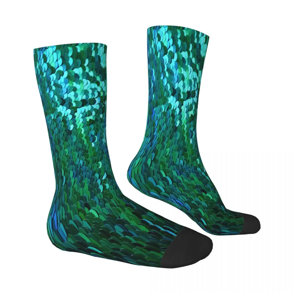 Green Sequins Socks Male Mens Women Winter Stockings Polyester