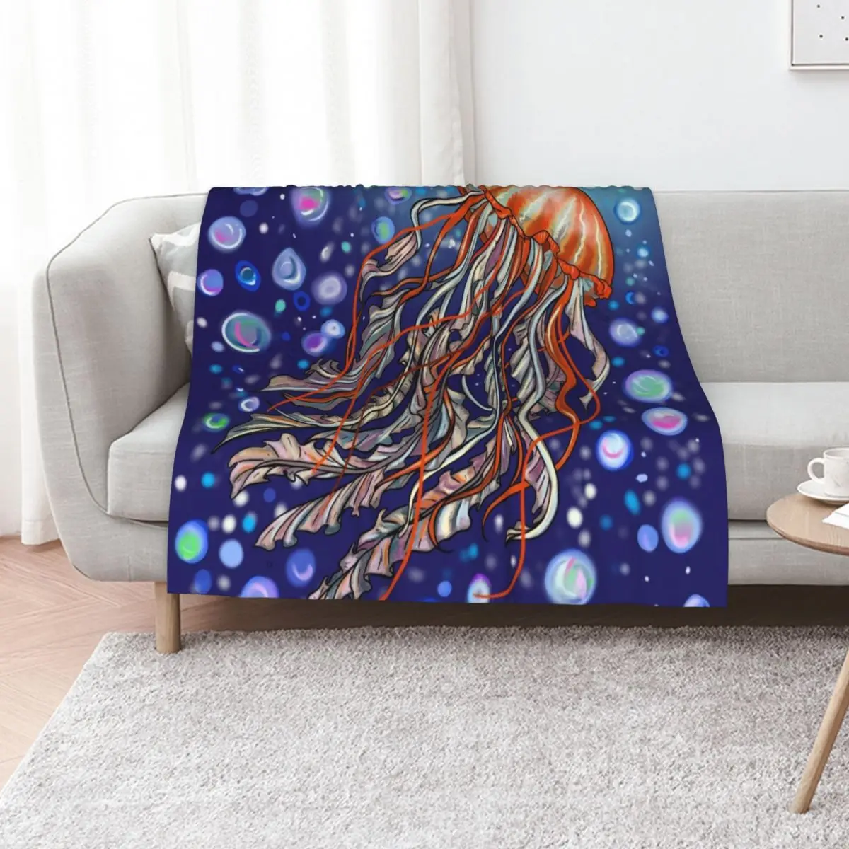 Jellyfish Throw Blanket Single Retros Soft Big Travel Heavy Soft Beds Blankets