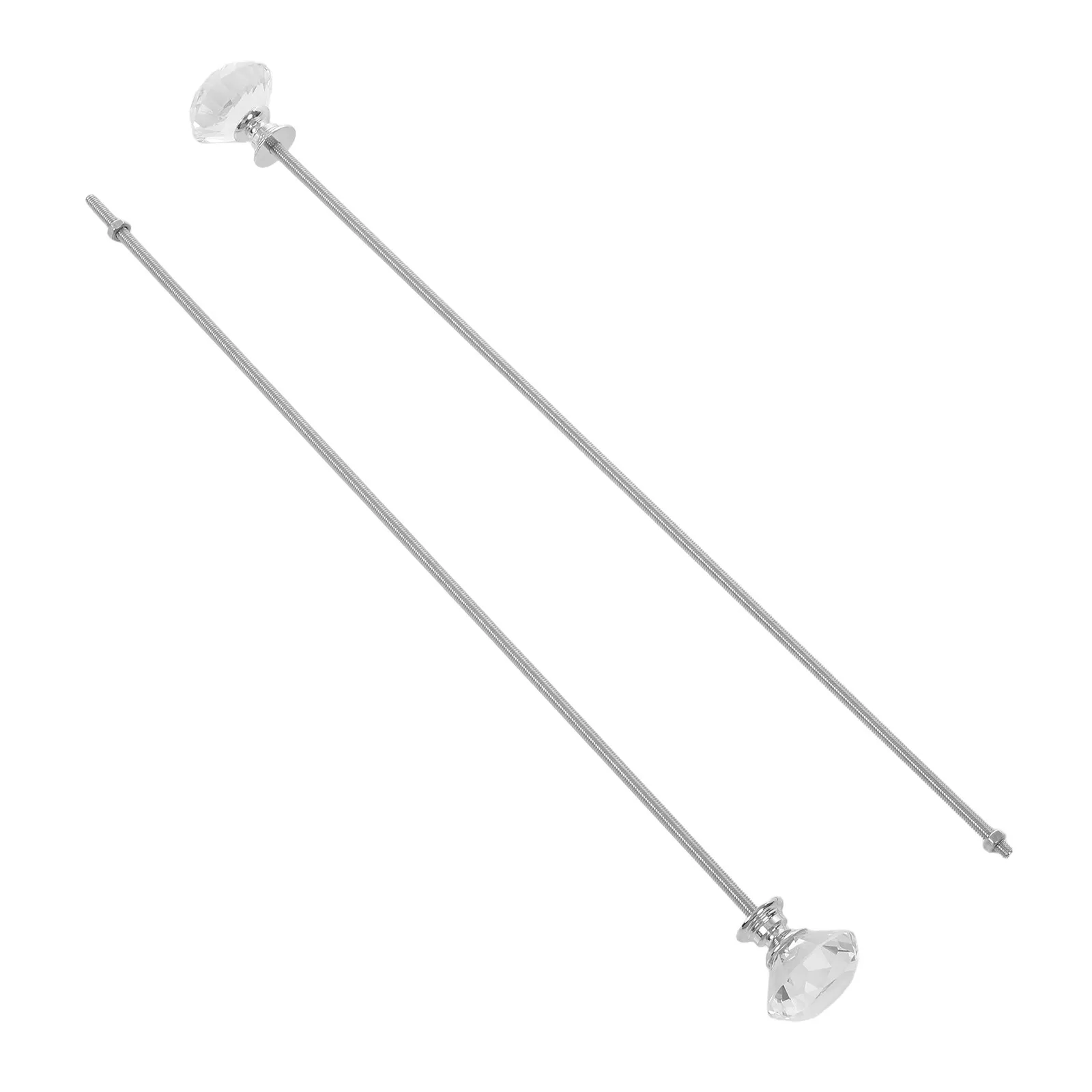 2Pcs Crystal Topped Fairy Wand Plant Supports Metal Garden Stakes for Orchid Flower Pots Tomato Plants Flower Vase Arrangements