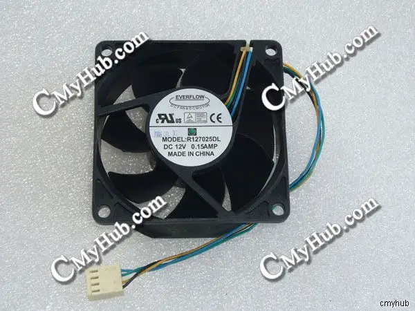 For EVERFLOW R127025DL DC12V 0.15A 7025 7cm 70mm 70x70x25mm 4pin Cooling Fan R127025DL