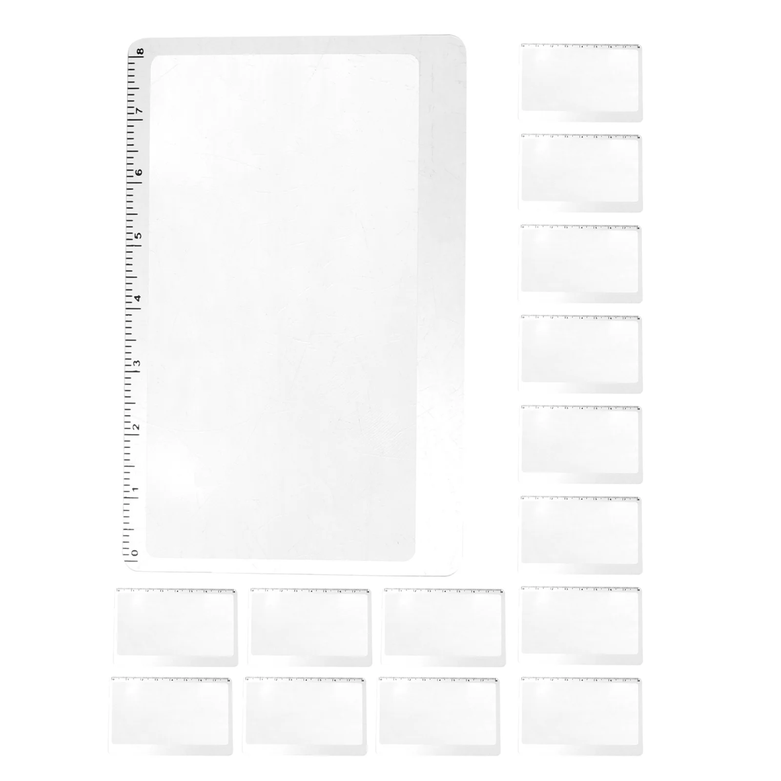 

15Pcs 3x Ultra-Thin Fresnel Lens Bookmark Magnifier 3.3x2.1 for Seniors Reading Books Documents with Scale Reading Magnifier