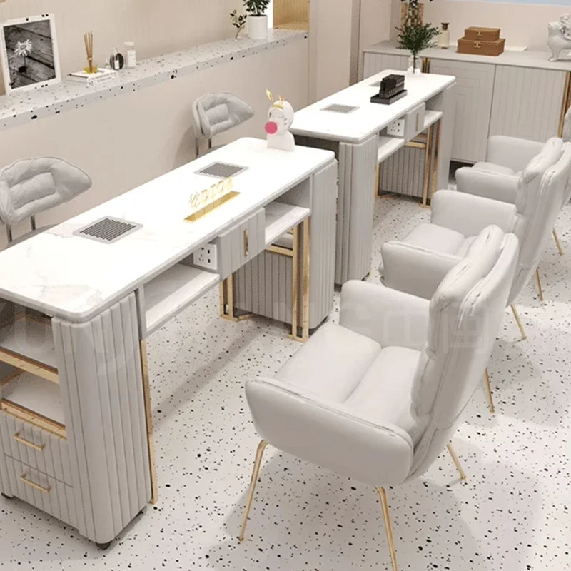 Показать коллекционер для ногтей, ящик для стола, наклейки, станция для хранения, дизайнерский стол для ногтей, универсальный Scrivania Per Unghie, уникальная мебель