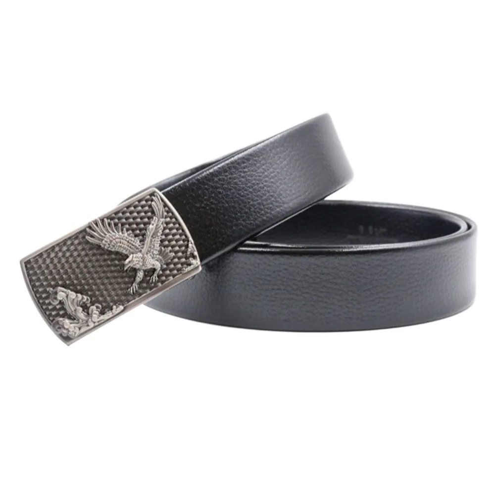 Business Eagle Tiger Lion Men‘s Waist Belt Retro Formal Male Leather Waistband Plate Buckle Wide Vintage Waist Strap Students