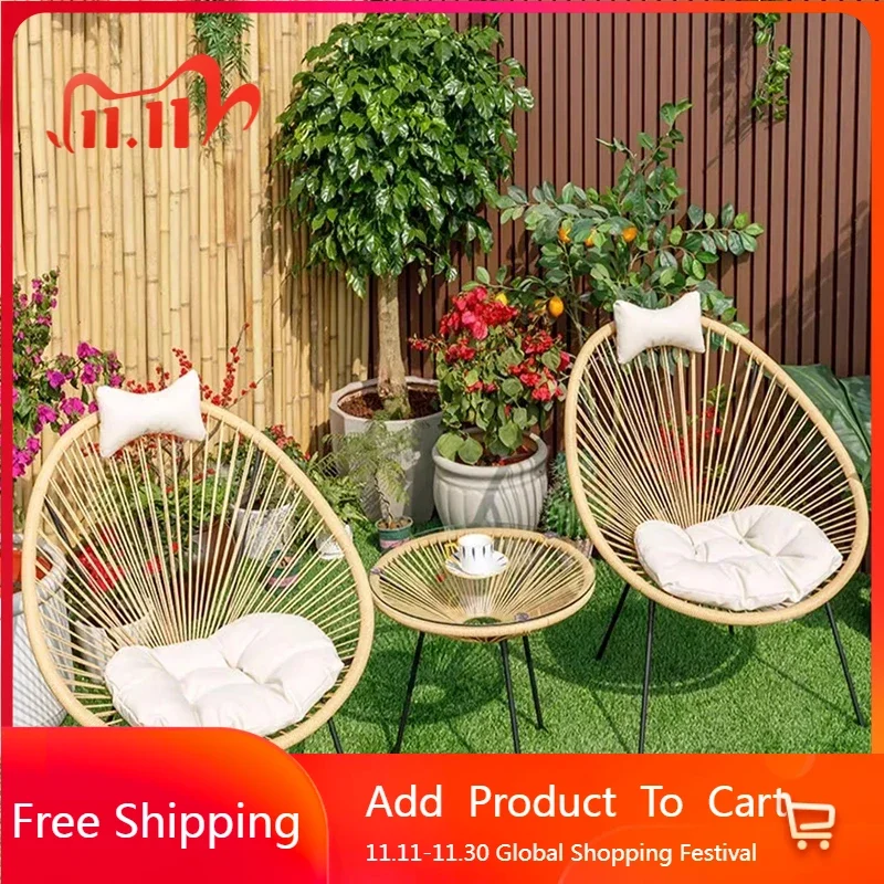 

Retro Rattan Garden Furniture Sets Waterproof Backyard Designer Italian Garden Furniture Sets Moving Adult Mueble Decorations