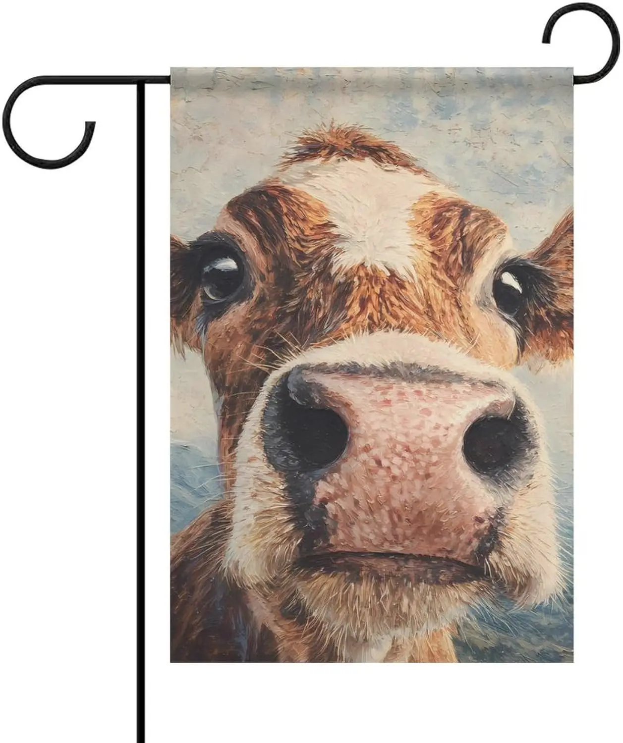 Jersey Cow Big Nose Garden Flags Funny Printed Yard Wall Decorative Lawn Banner for Outside All Seasons AAM