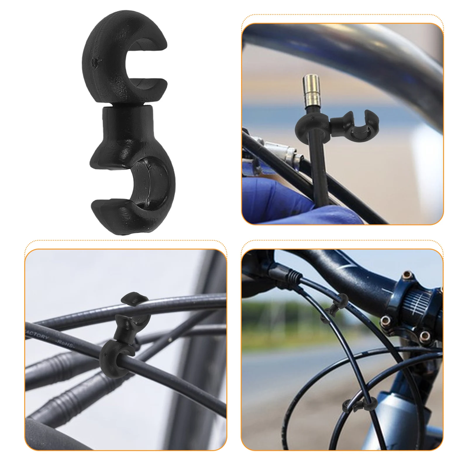 

10pcs Bike Brake Buckle Cable Housing Hydraulic Tubing Clamp Dual-Line Hooks Mountain Road Folding Bike Cable Routing Quiet
