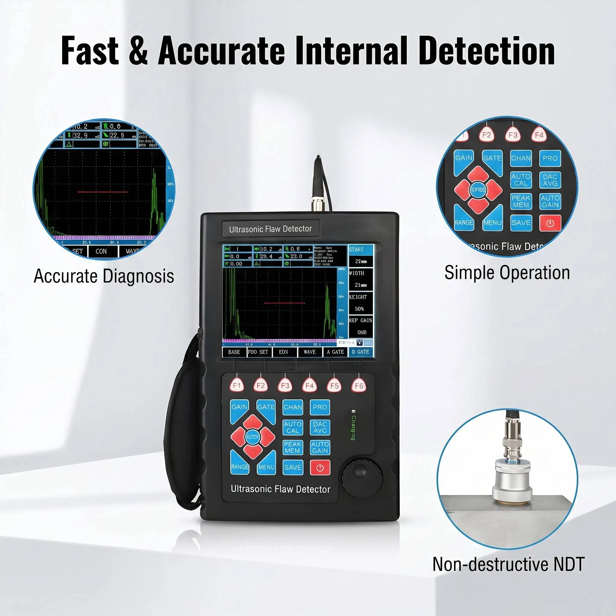 Hot Selling Now Portable Digital Ultrasonic Flaw With LCD Display And 32dB Far-Field Resolution