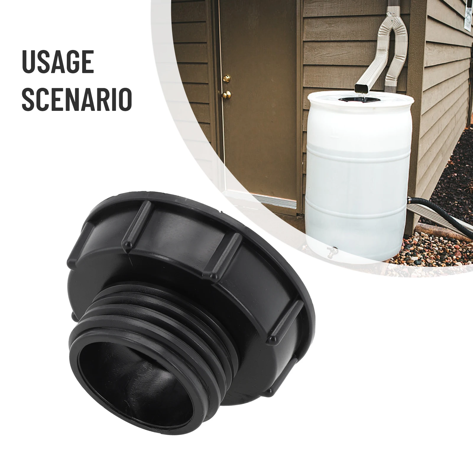 

Connector IBC Adapter 80mm Black IBC Adapter IBC Tank Connector Plastic S60x6（60mm) Adapter For IBC Containers