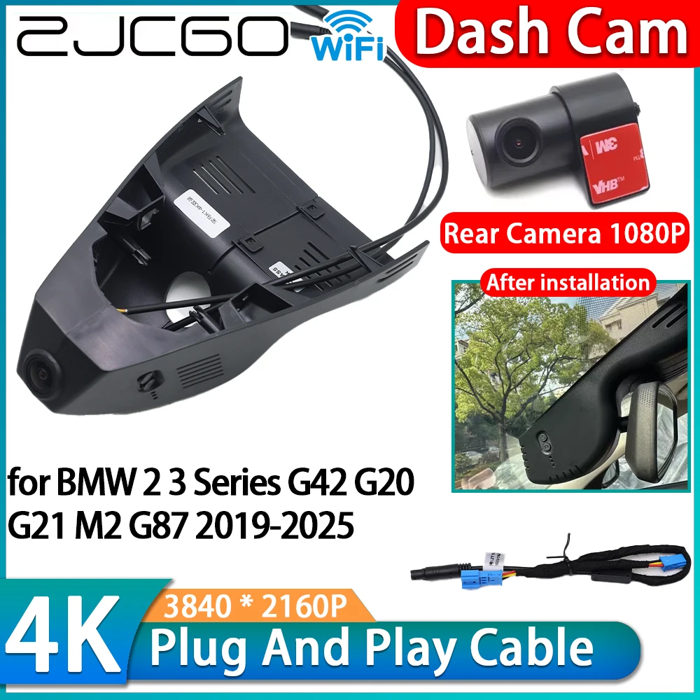 

ZJCGO for BMW 2 3 Series G42 G20 G21 M2 G87 2019-2025 4K 2160P Wifi DVR OEM Car Video Recorder Dash Cam Front Rear Camera