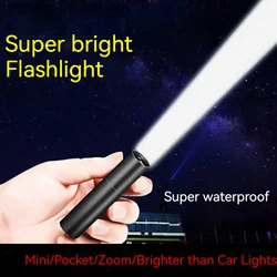 High Power LED EDC Torch Flashlight USB Rechargeable Waterproof Lamp Compact Portable Lantern for Outdoor Activities