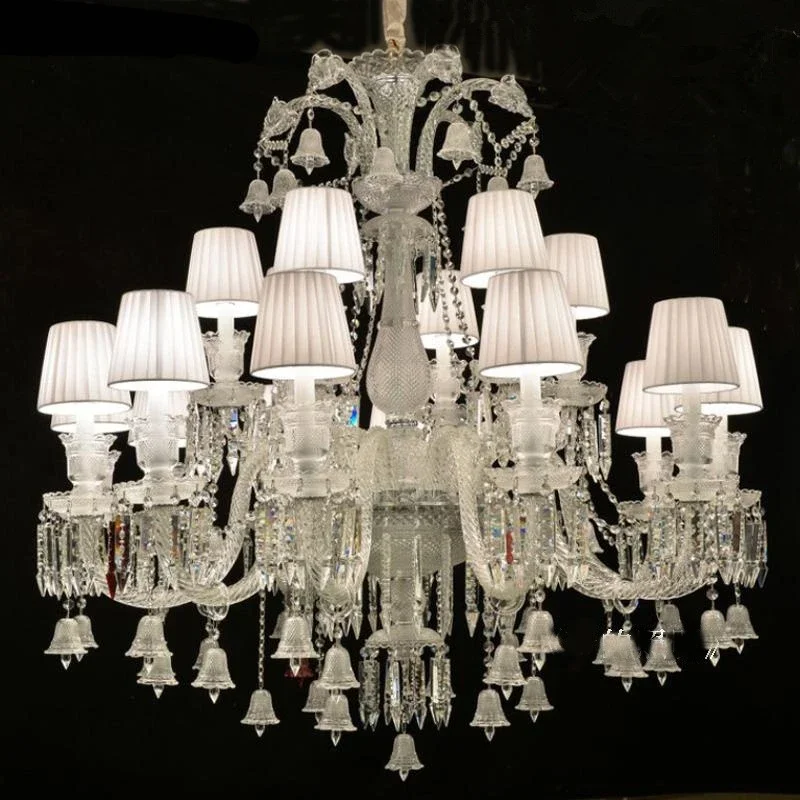 Modern Clear Luxurious K9 Clear Crystal Chandelier Hanging Lamp 6/8/10arms Class A K9 Candle Crystal Chandeliers Home Decoration