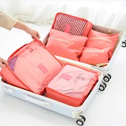6Pcs/Set Travel Luggage Cubes Set - Foldable Storage Bags for Clothes, Shoes, Underwear, and Accessories, Suitcase Organizer