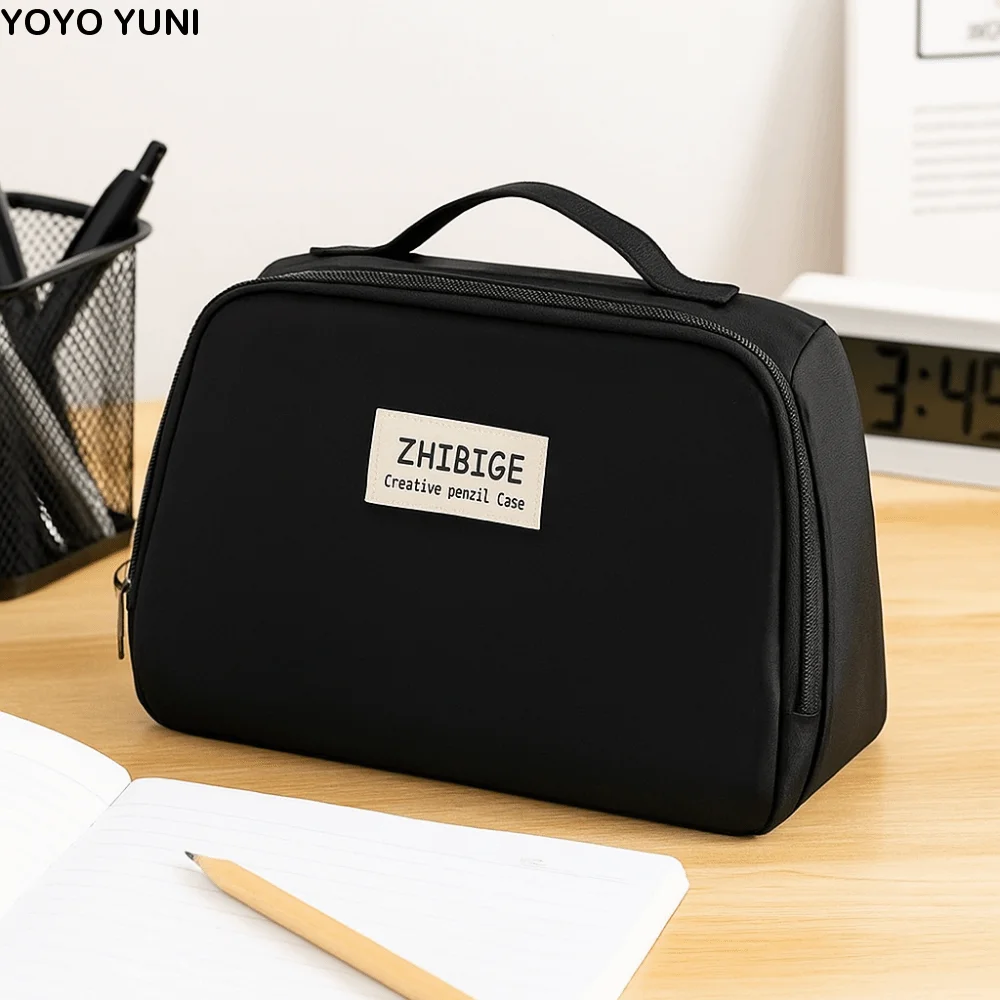 

Canvas Simple Student Pen Bag Dirt Resistant Makeup Bag 9 Layer Storage Pencil Bag Multifunctional Large Capacity