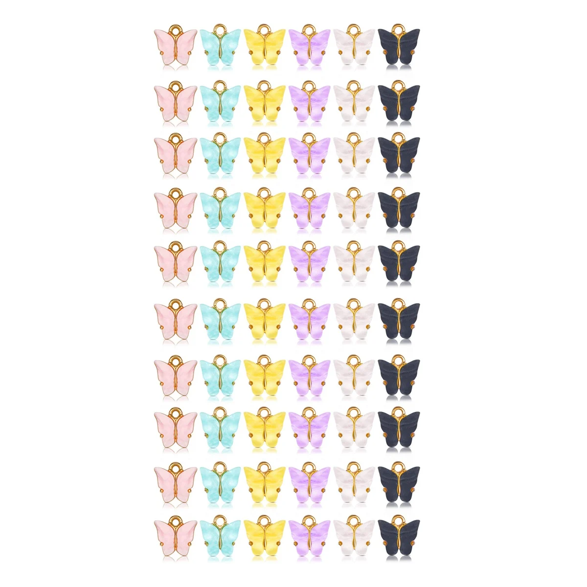 60Pcs Butterfly Charms Pendant Bracelet Butterfly Pendant Charms for Jewelry Necklace Bracelet Earring Crafting