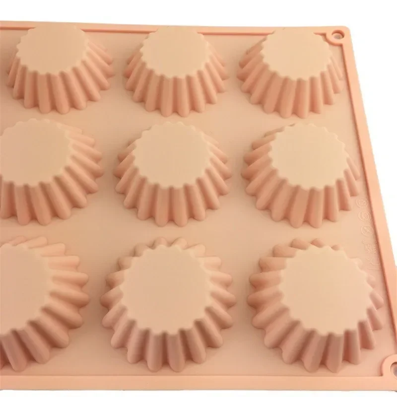 12 Cavity Round Silicone Muffin Cup Mold Cake Chocolate Egg Tart Baking Tray Silicone Cake Mold Bread Biscuit Dessert Bakeware