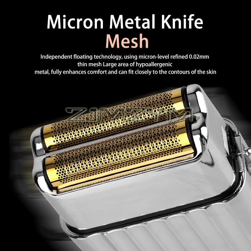 ماكينة حلاقة معدنية برأس قاطع دوار ، ماكينة حلاقة ترددية ، شحن USB ، شاشة رقمية LCD ، قابلة للفصل والغسيل