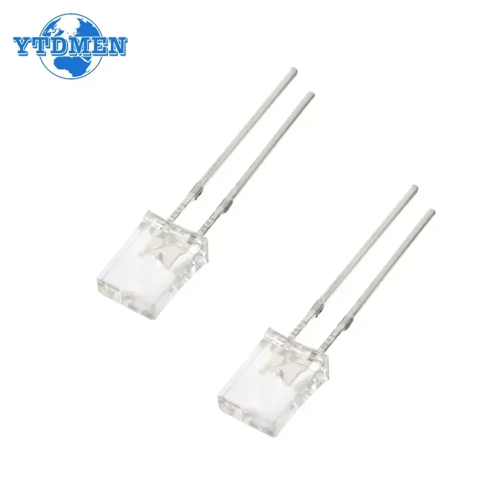 100PCS 2x5x7 LED Diodes Square Transparent Light Emitting Diode Lamp White Red Yellow Blue Green Electronic Luminescent Products
