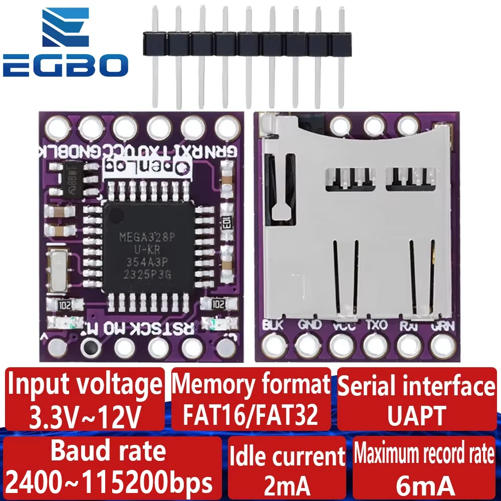 Openlog Serial Data Logger Open Source Recorder Blackbox MicroSD ATmega328 Openlog Serial Data Logger Open Source Recorder Blackbox MicroSD ATmega328
