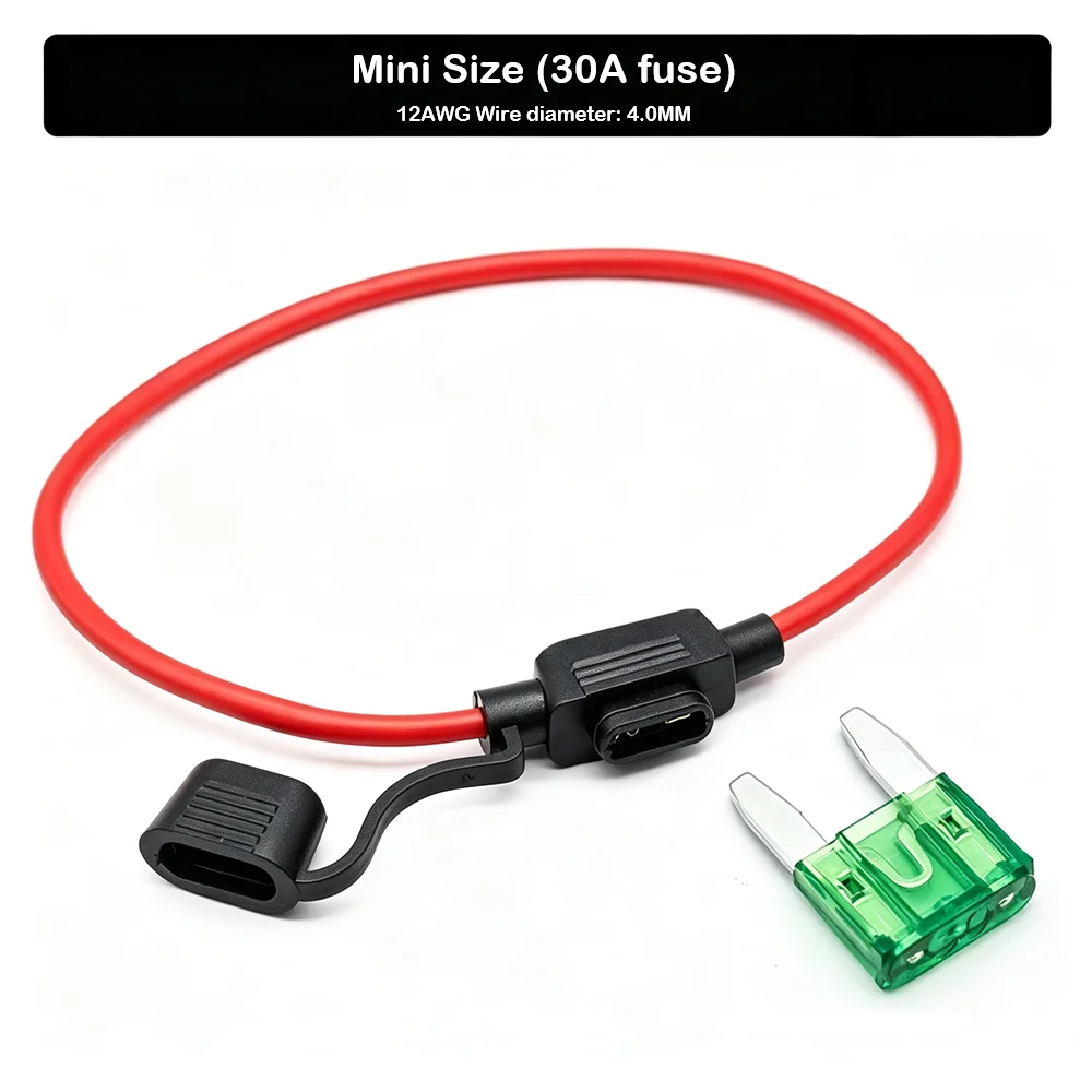 Wasserdichter 10/12/14/16/18AWG Schneidbarer Auto-Inline-Sicherungshalter 5A-50A Standard-/Mini-Sicherungen Sicherheit für Boote, Marinefahrzeuge, LKWs und Fahrzeuge – Detail 12