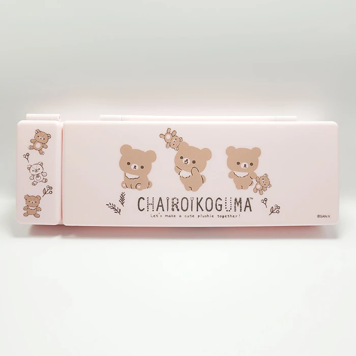 Rilakkuma Chairoikoguma PVC Pencil Case Pen Box Cartoon Anime Cute Kawaii School Pencil Cases for Kids Girls School Stationery